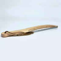 Bow handle bread knife front view