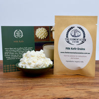 Milk kefir grains starter kit with organic live cultures, packaging and instructions by The Fermentation Station – shipped fresh Australia wide