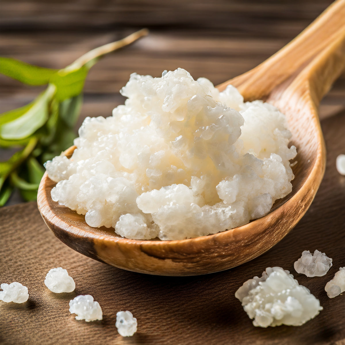 spoon of water kefir grains